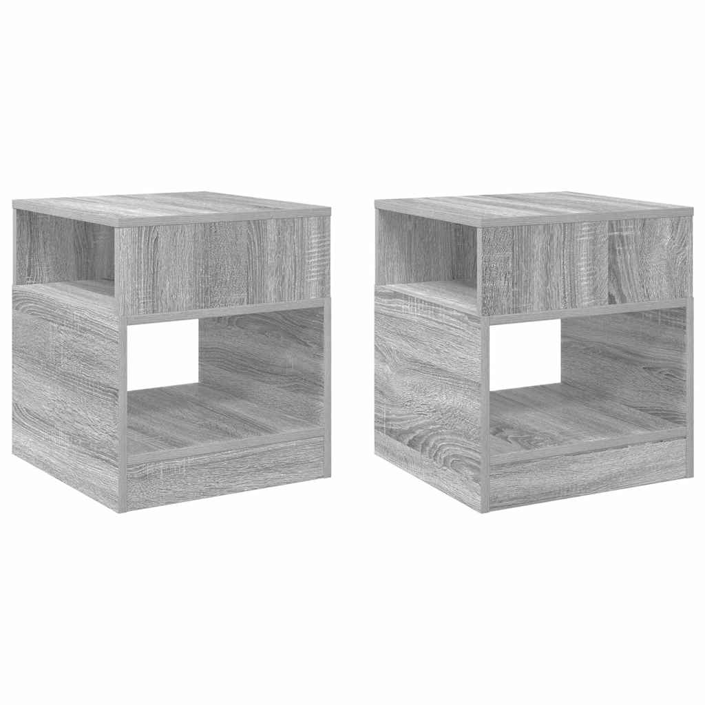vidaXL End Table 2 τεμ. Γκρι Sonoma 40,5 x 40 x 45 εκ
