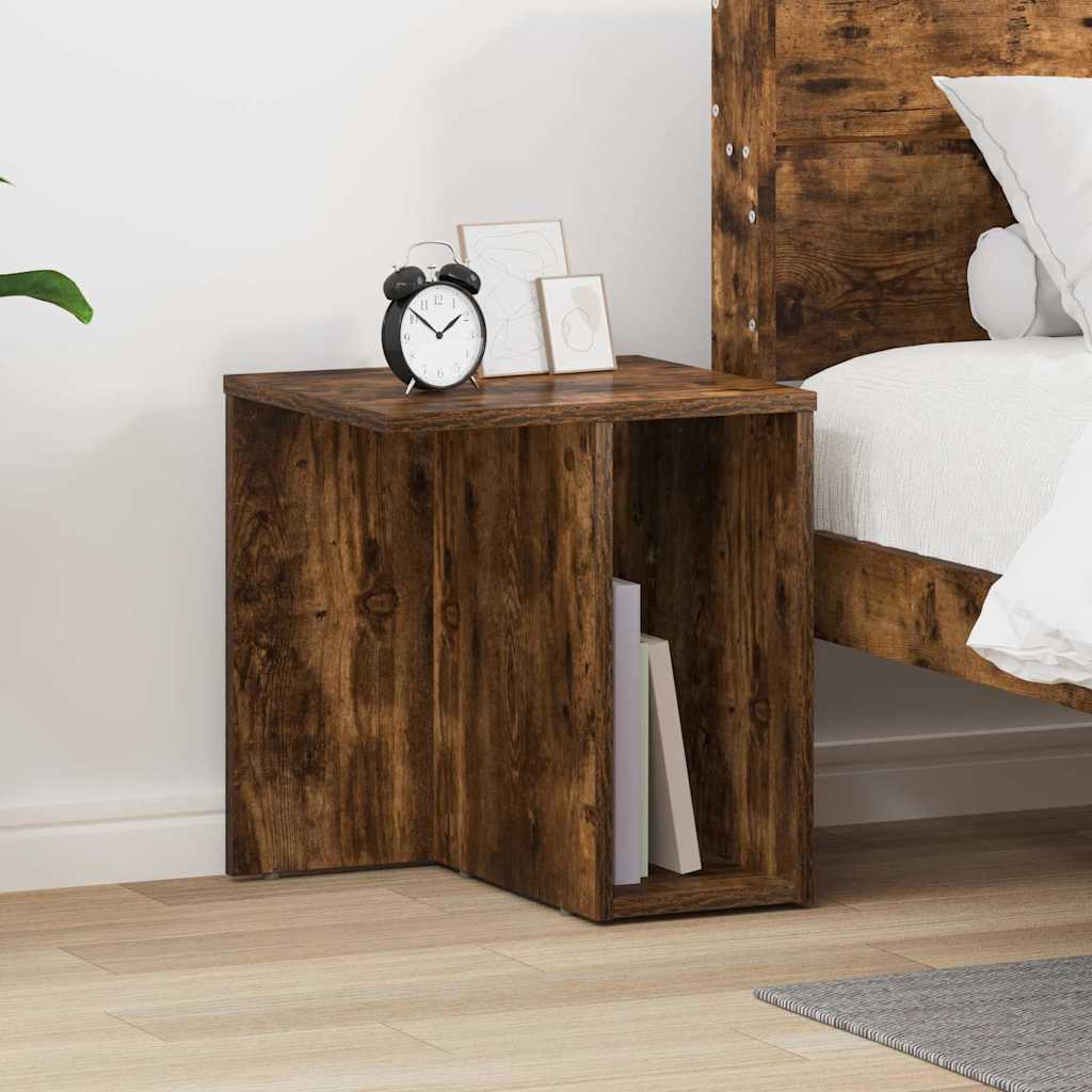 vidaXL End Table Καπνισμένο Ξύλο Δρυός 37 x 32 x 40 εκ