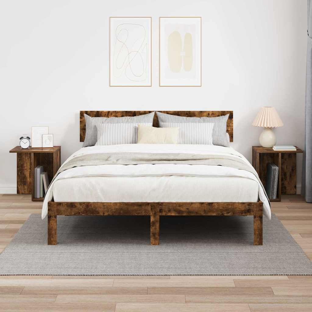 vidaXL End Table 2 τεμ. Καπνισμένο Ξύλο Δρυός 37 x 32 x 40 εκ