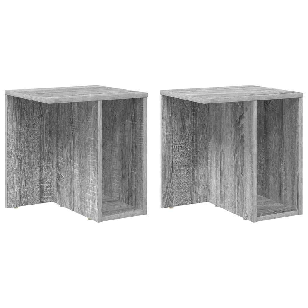 vidaXL End Table 2 τεμ. Γκρι Sonoma 37 x 32 x 40 εκ Επεξεργασμένο Ξύλο