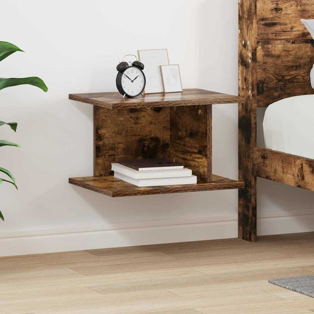 vidaXL Κομοδίνο Καπνισμένο Ξύλο Δρυός 40 x 30 x 25 εκ