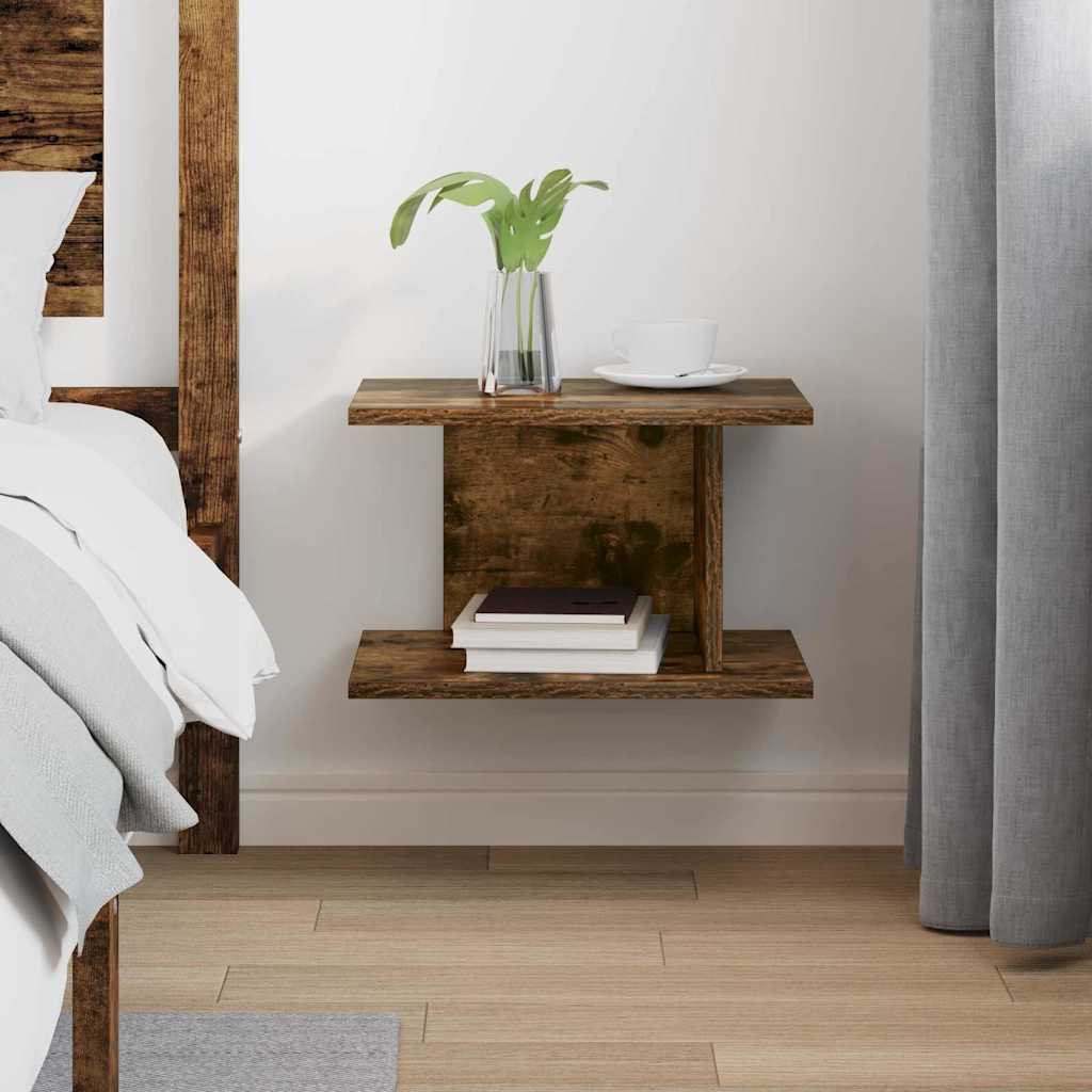 vidaXL Κομοδίνο Καπνισμένο Ξύλο Δρυός 40 x 30 x 25 εκ