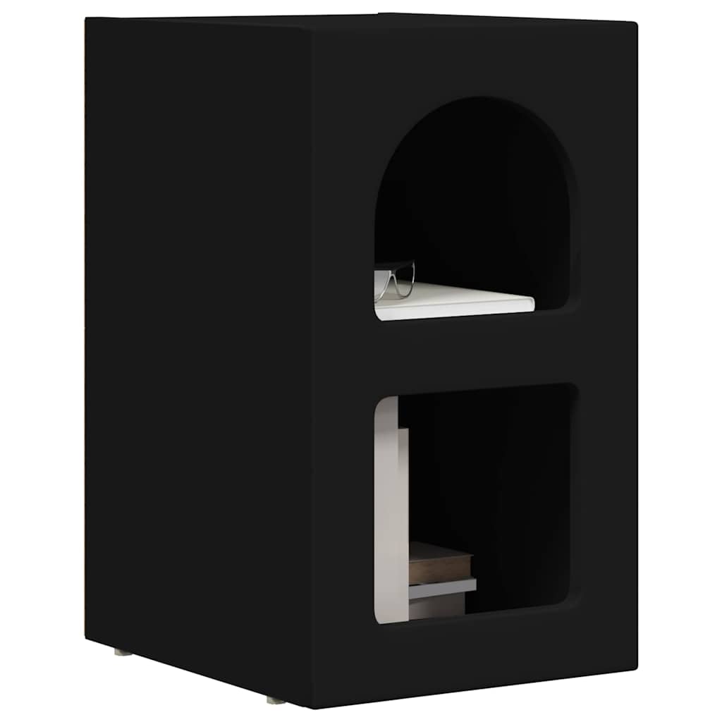vidaXL Κομοδίνο ELST Μαύρο 29,5 x 33,5 x 50 εκ Επεξεργασμένο Ξύλο