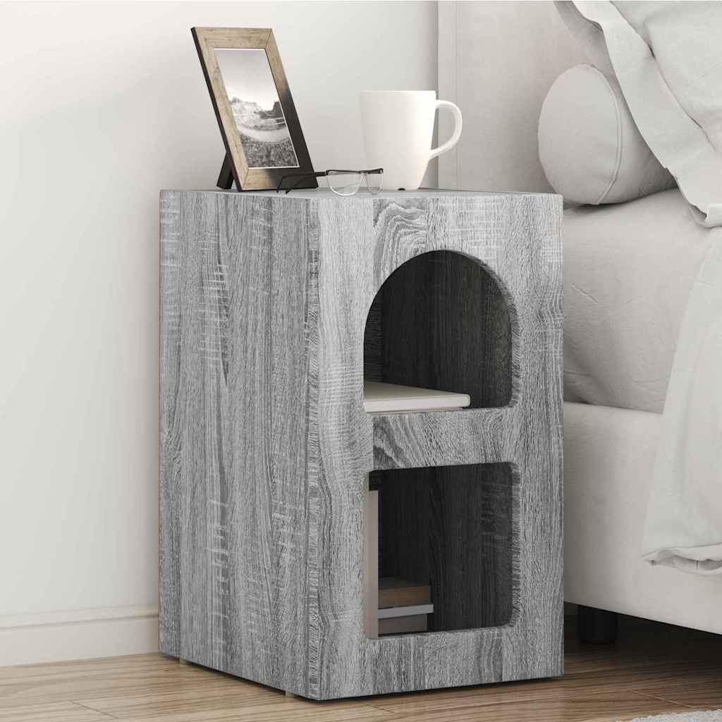 vidaXL Κομοδίνο ELST 2 τεμ. Γκρίζο Σονομα 29,5 x 33,5 x 50 εκ