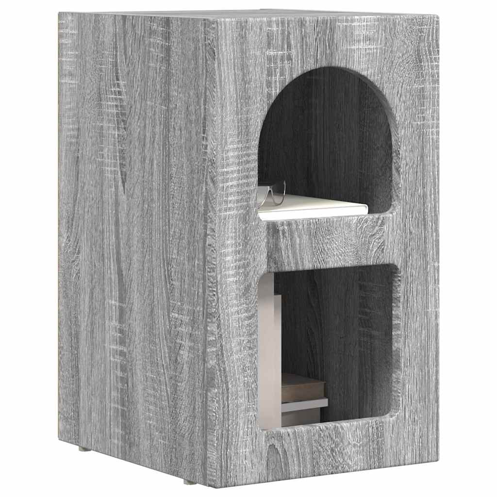 vidaXL Κομοδίνο ELST 2 τεμ. Γκρίζο Σονομα 29,5 x 33,5 x 50 εκ
