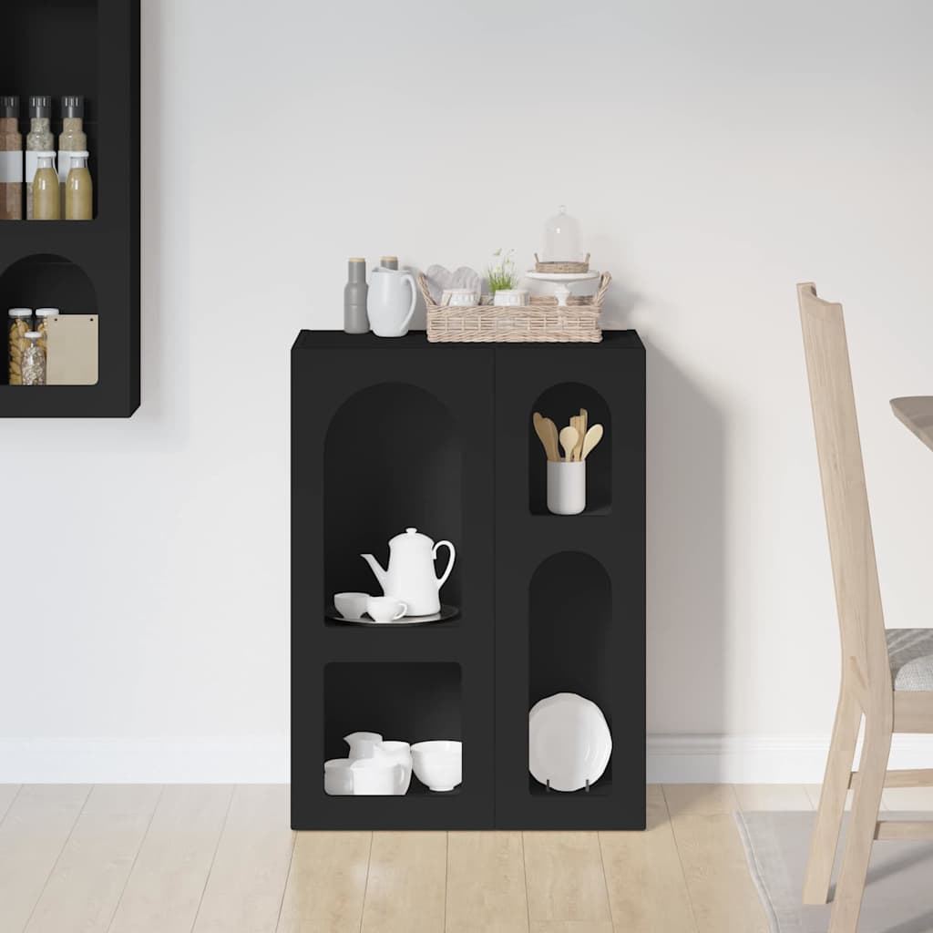vidaXL Πλαϊνό γραφείο Μαύρο 59 x 35 x 80.5 εκ. Επεξεργασμένο ξύλο