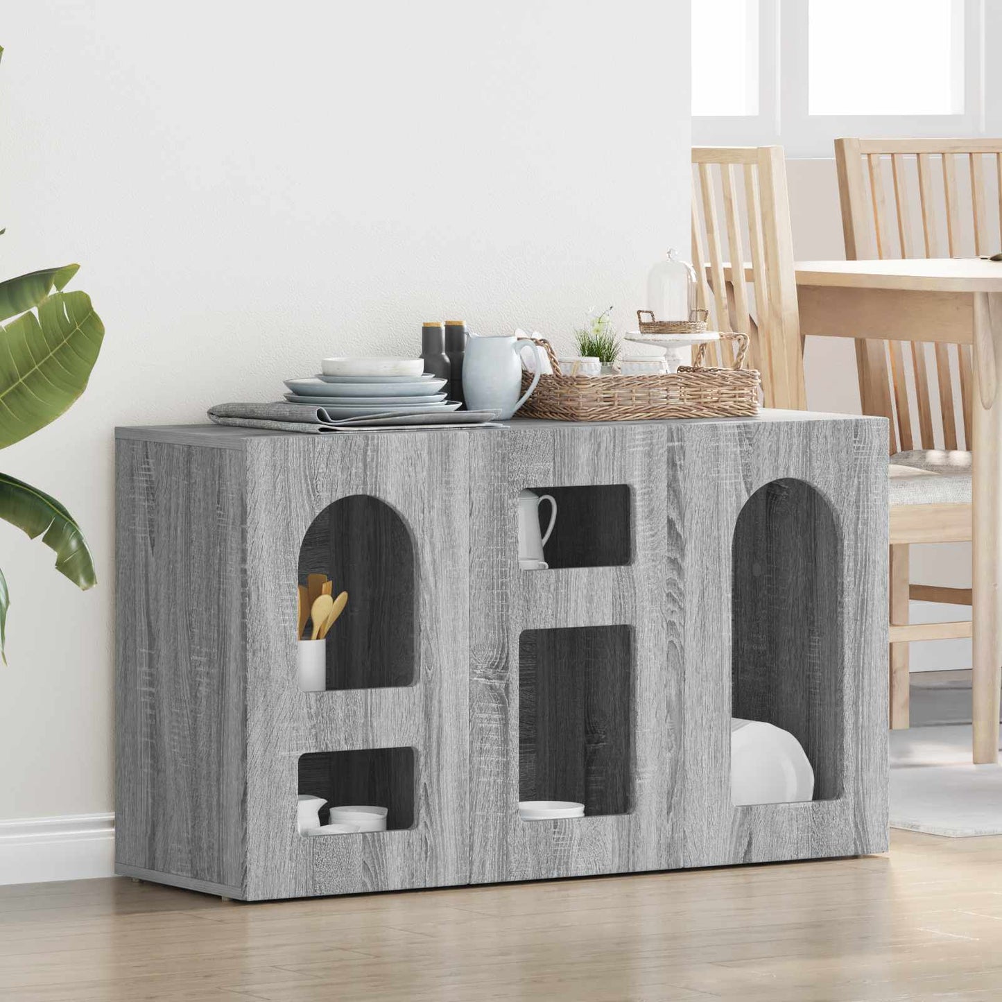 vidaXL Πλαϊνό γραφείο ELST Γκρι Sonoma 100 x 35 x 59 εκ