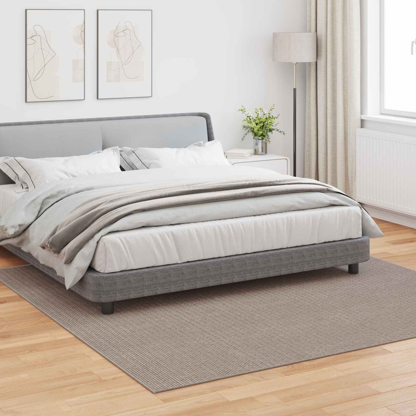 vidaXL Χαλί εσωτερικού χώρου LUGO Κρέμα και Ταπεί 240 x 240 cm