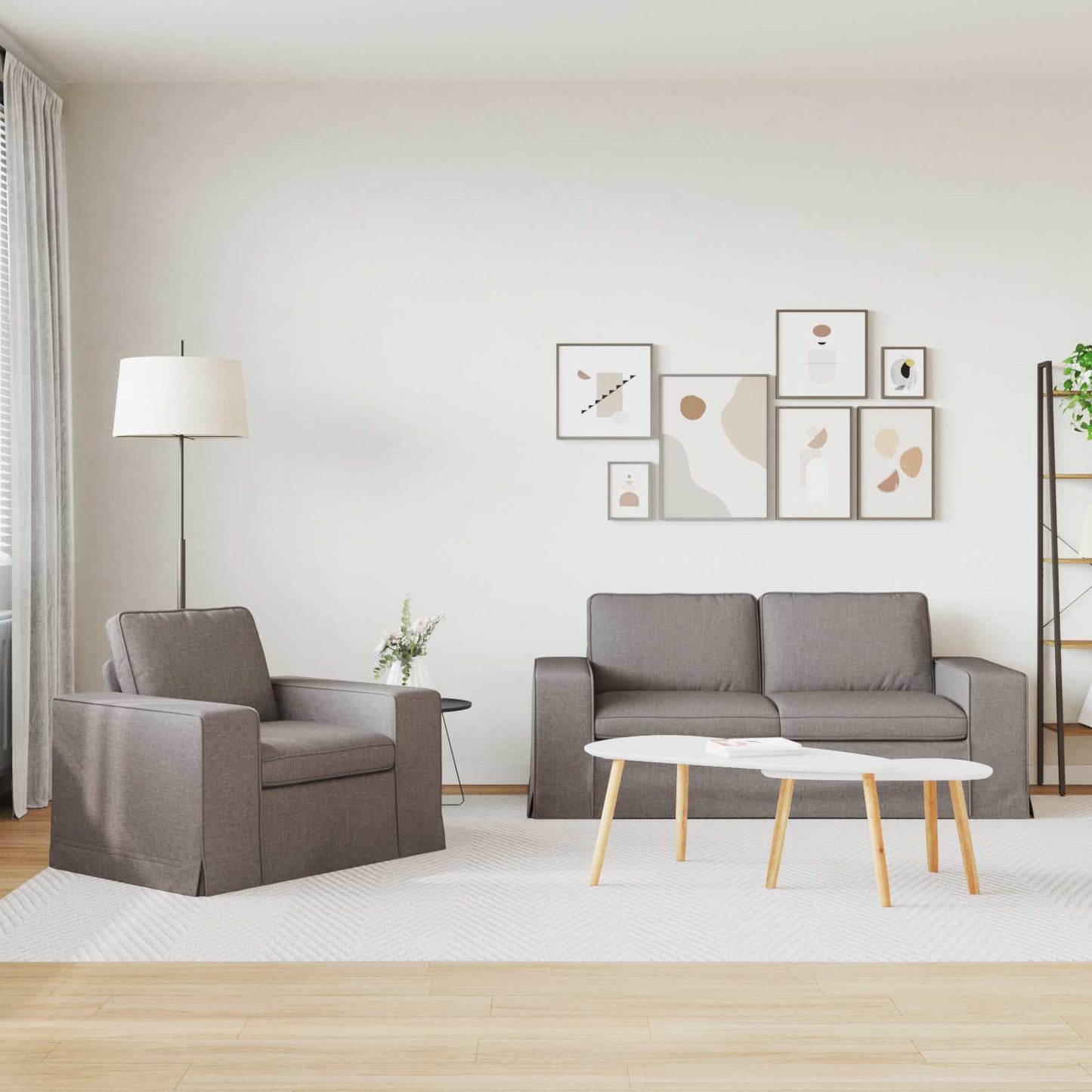 vidaXL Σετ Καναπέ 2 τμχ. Taupe ύφασμα