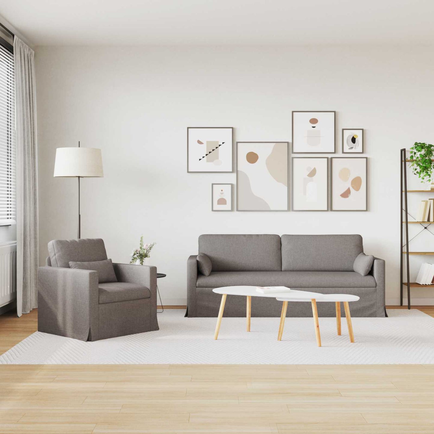 vidaXL Σετ Καναπέ 2 τμχ. Taupe ύφασμα