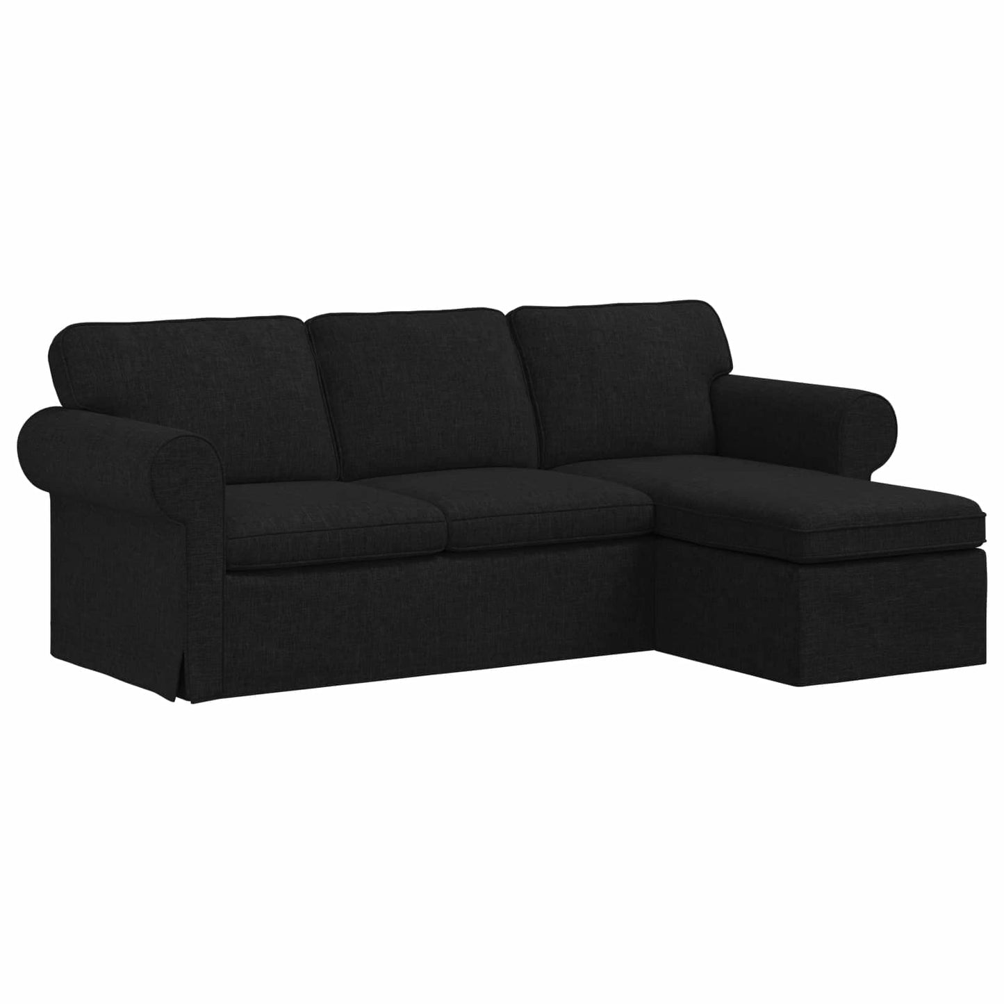 vidaXL Καναπές Μαύρο 215 x 138 x 80 εκ ύφασμα