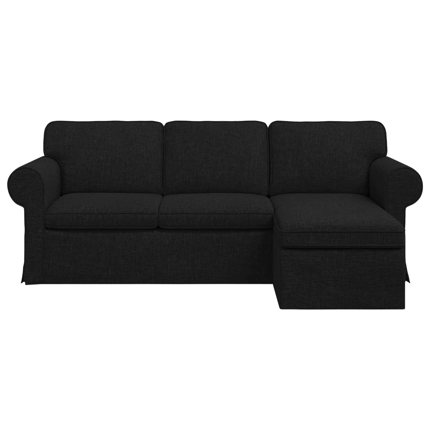 vidaXL Καναπές Μαύρο 215 x 138 x 80 εκ ύφασμα