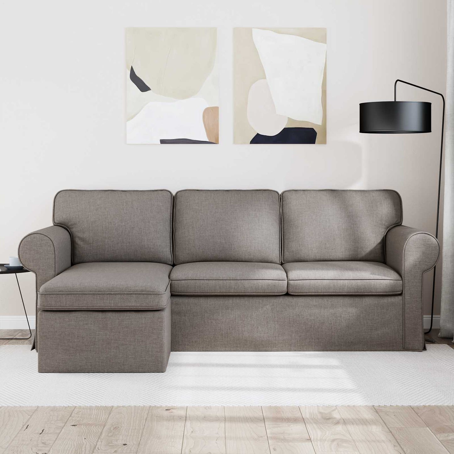 vidaXL Καναπές Taupe 215 x 138 x 80 εκ ύφασμα