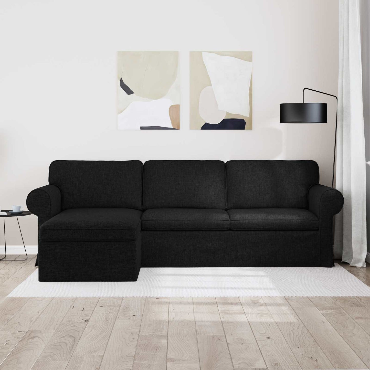 vidaXL Καναπές Μαύρο 245 x 138 x 80 εκ ύφασμα
