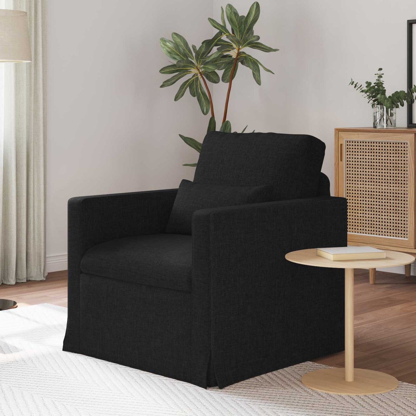vidaXL Καναπές Μαύρο 78 x 77 x 80 cm ύφασμα