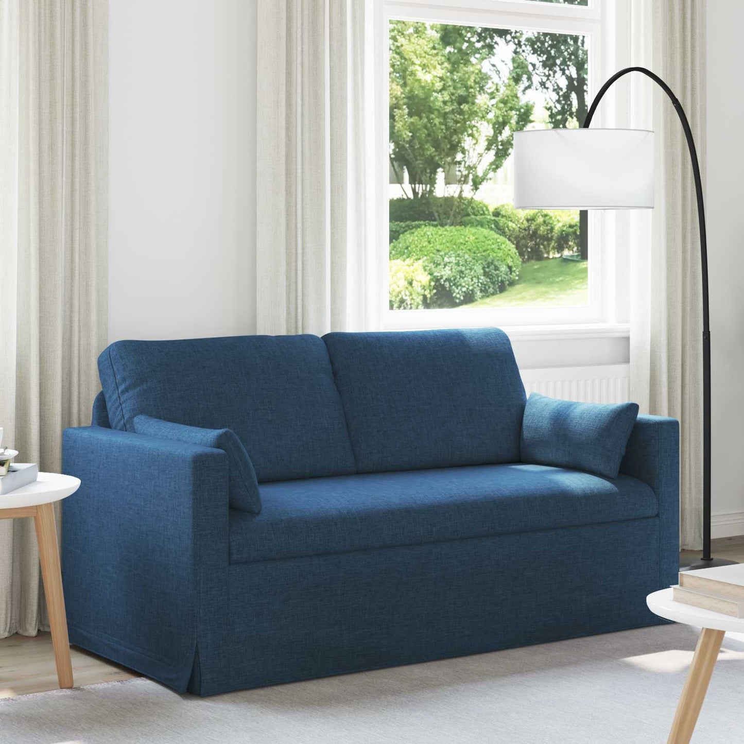 vidaXL Καναπές 2-θέσιο Μπλε 158 x 78 x 80 cm ύφασμα