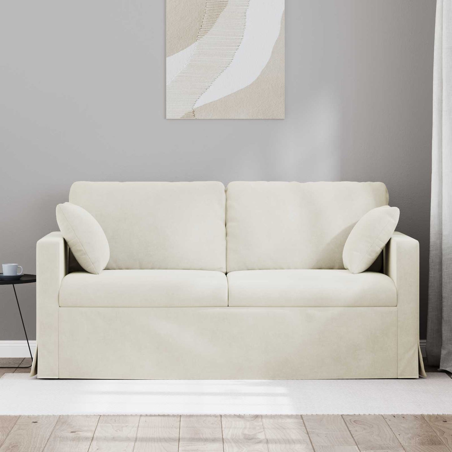 vidaXL Καναπές Κρεμ 158 x 78 x 80 εκ Βελούδο