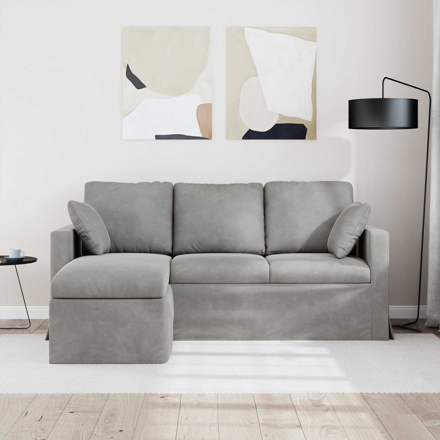 vidaXL Καναπές Ανοιχτό γκρι 178 x 134 x 80 εκ Βελούδο