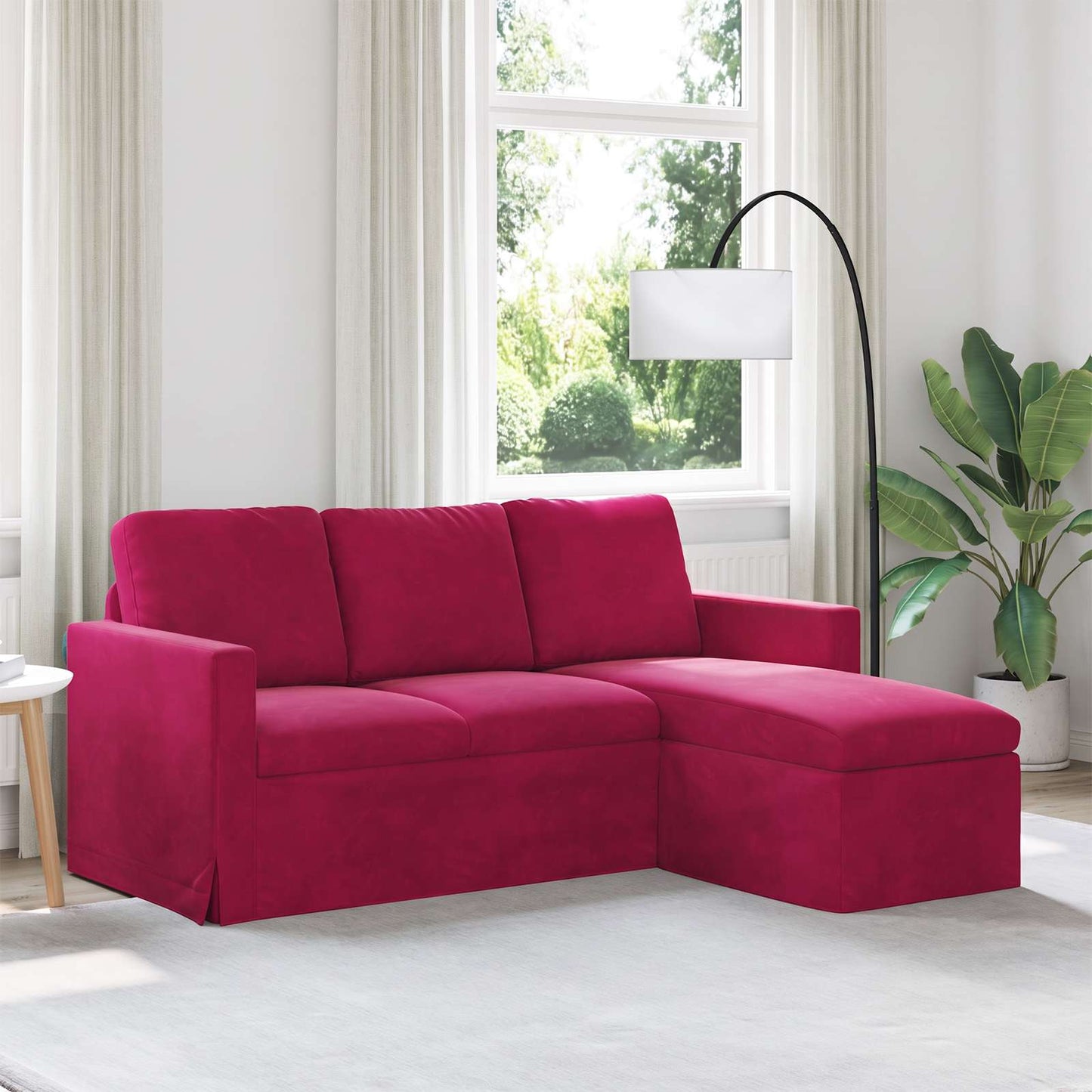 vidaXL Καναπές Κόκκινο 178 x 134 x 80 εκ Βελούδο
