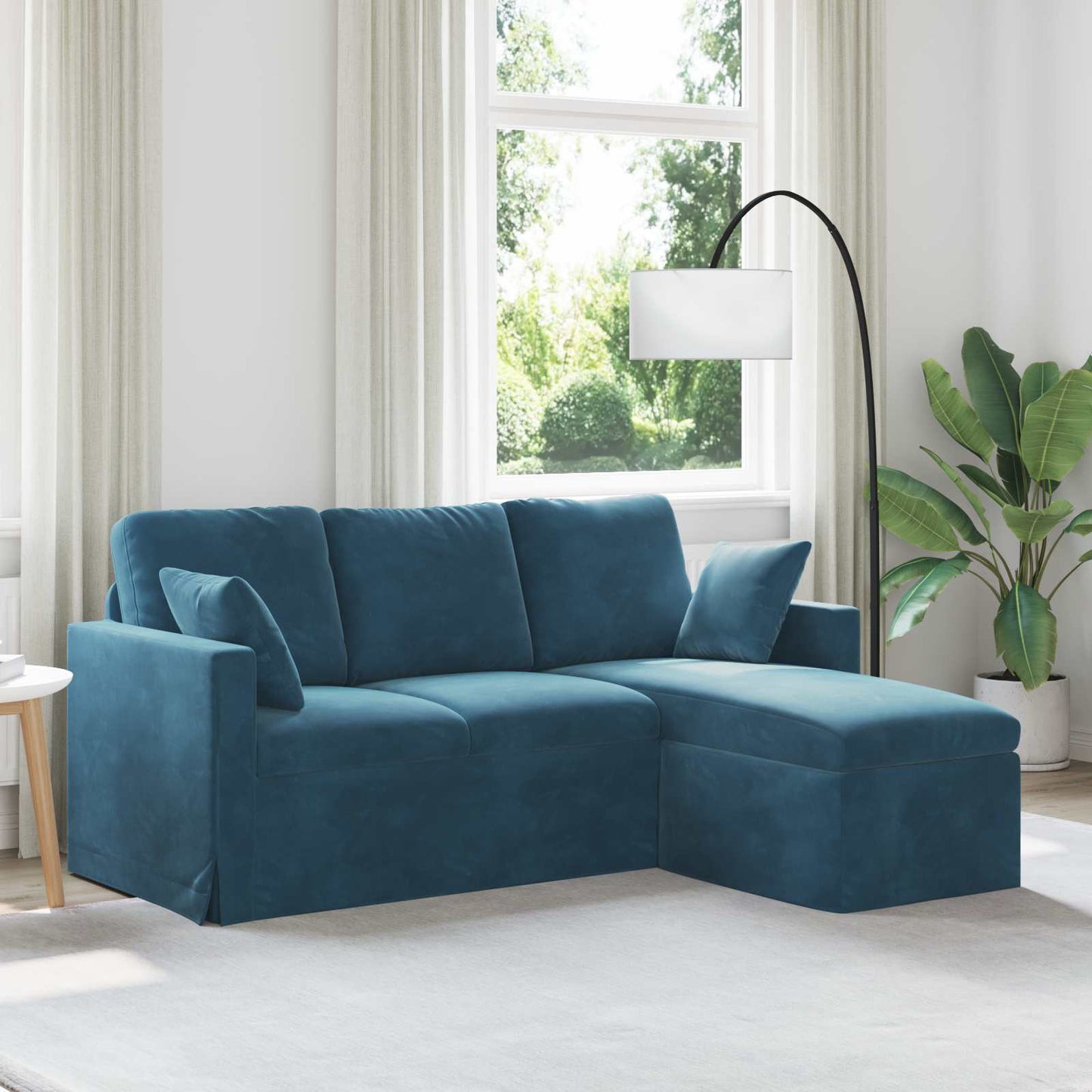 vidaXL Καναπές Μπλε 178 x 134 x 80 εκ Βελούδο