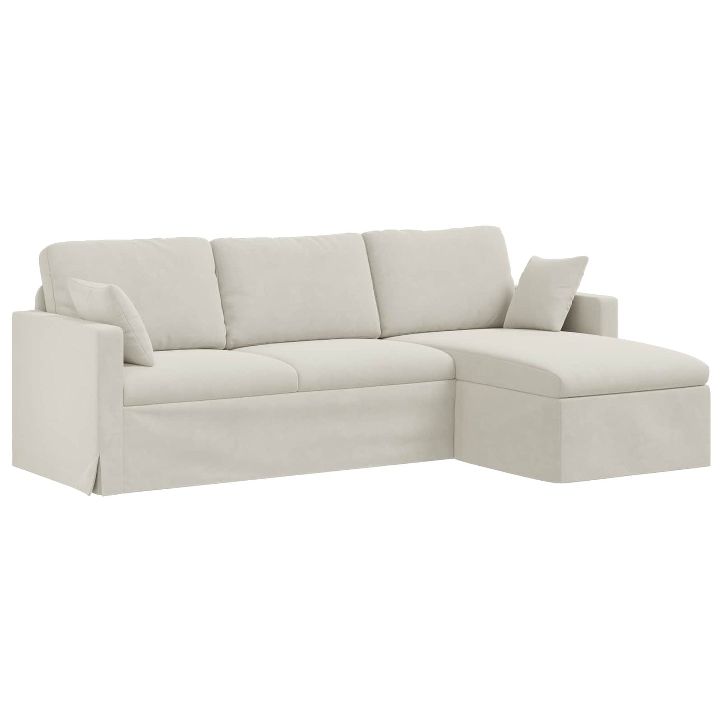 vidaXL Καναπές Κρεμ 228 x 134 x 80 εκ Βελούδο