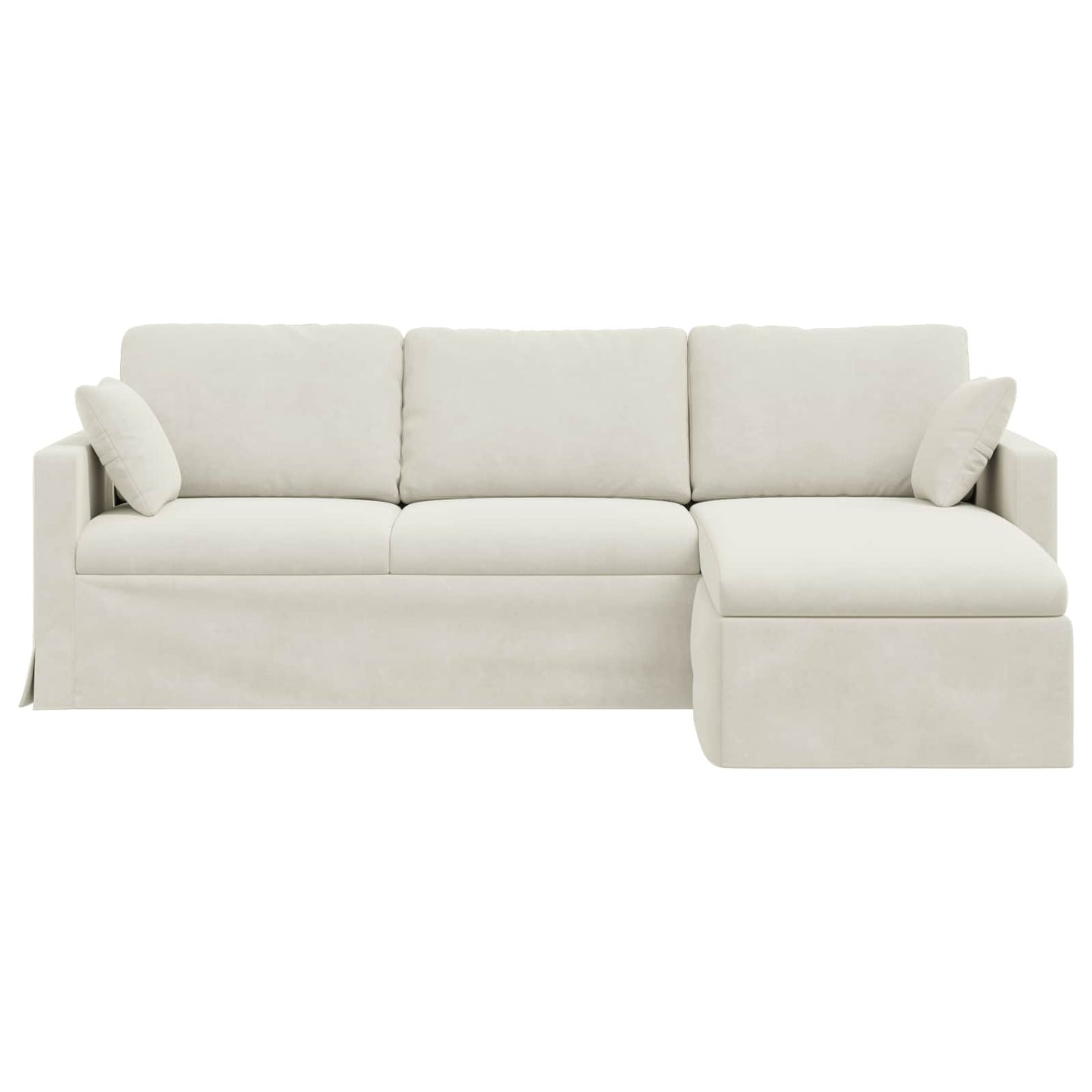 vidaXL Καναπές Κρεμ 228 x 134 x 80 εκ Βελούδο