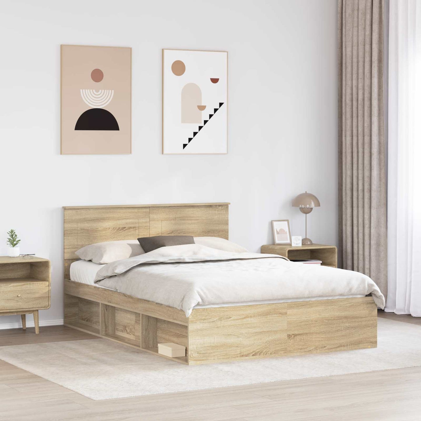 vidaXL Σκελετός Κρεβατιού Σονόμα 140 x 200 cm Επεξεργασμένο ξύλο