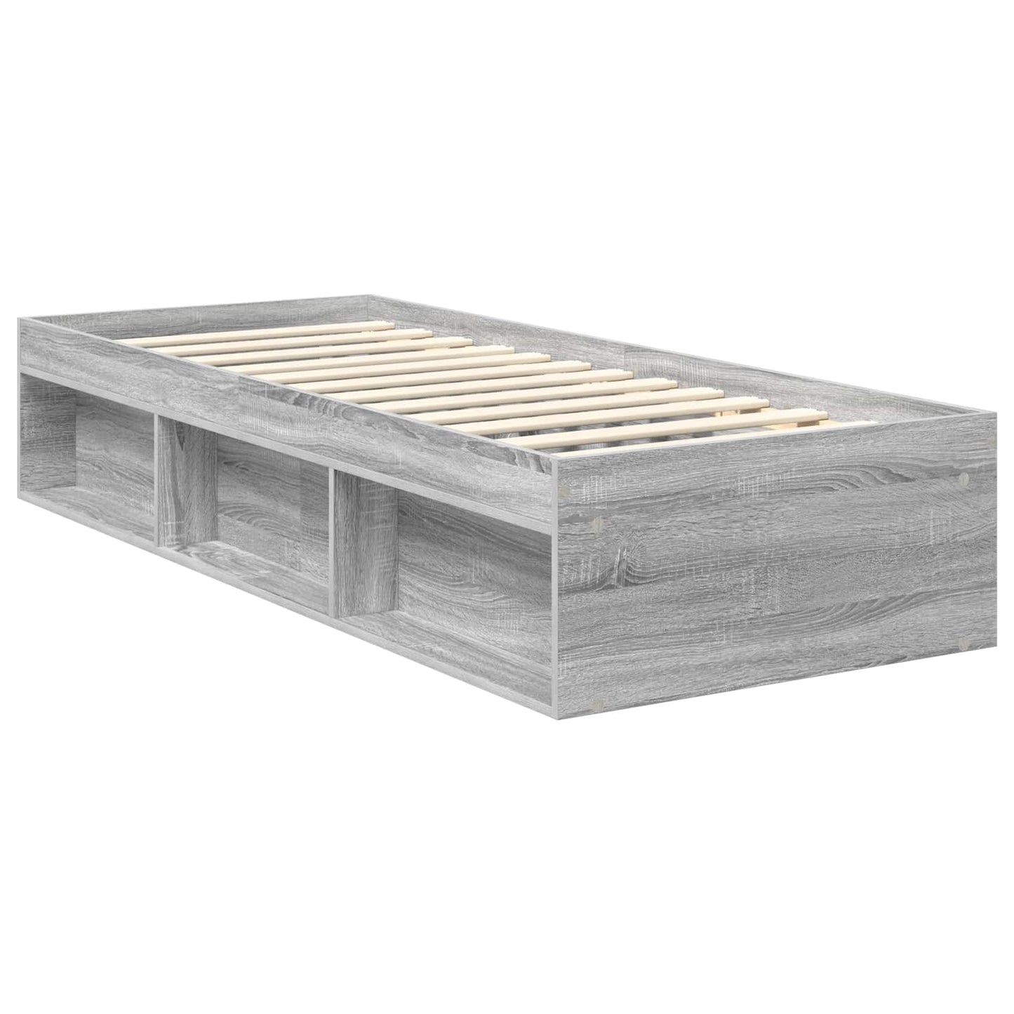 vidaXL Σκελετός Κρεβατιού Γκρίζο Σονομα 75 x 190 cm Επεξεργασμένο ξύλο