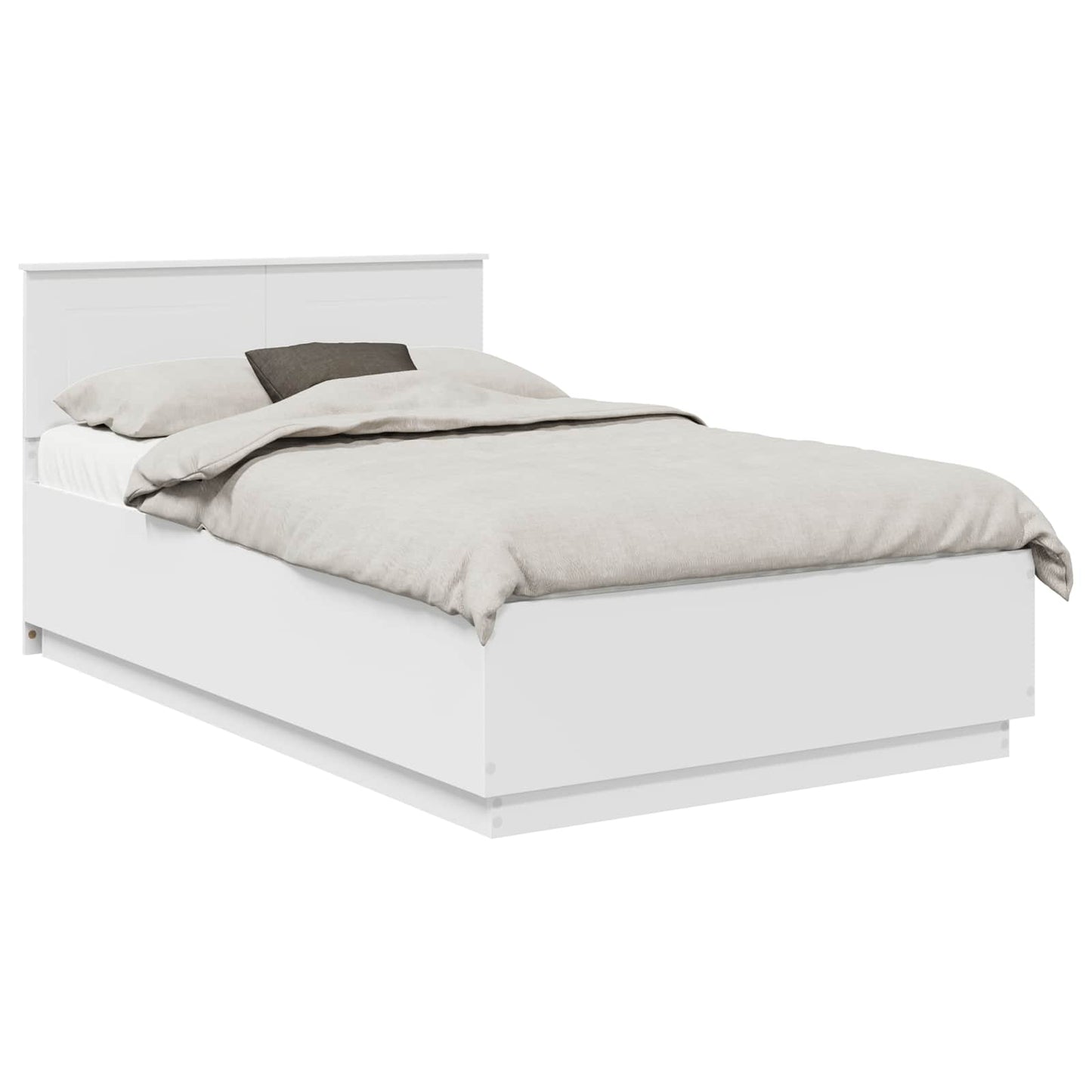 vidaXL Σκελετός Κρεβατιού Λευκό 135 x 190 cm Επεξεργασμένο Ξύλο