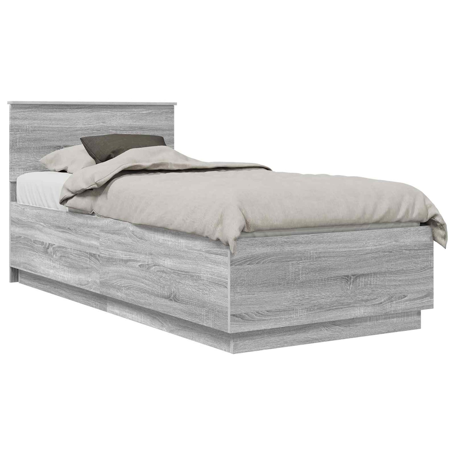 vidaXL Σκελετός Κρεβατιού Γκρίζο Σονομα 70 x 190 cm Επεξεργασμένο Ξύλο