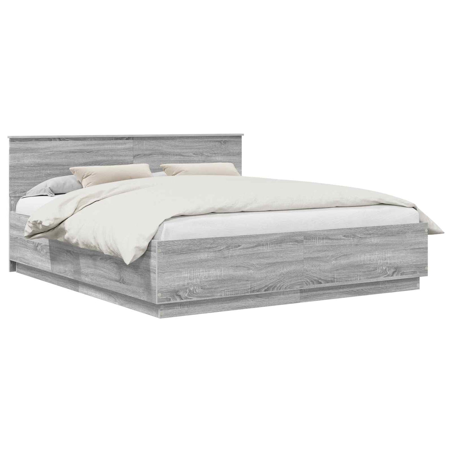 vidaXL Σκελετός Κρεβατιού Γκρι Sonoma 200 x 200 cm Επεξεργασμένο Ξύλο