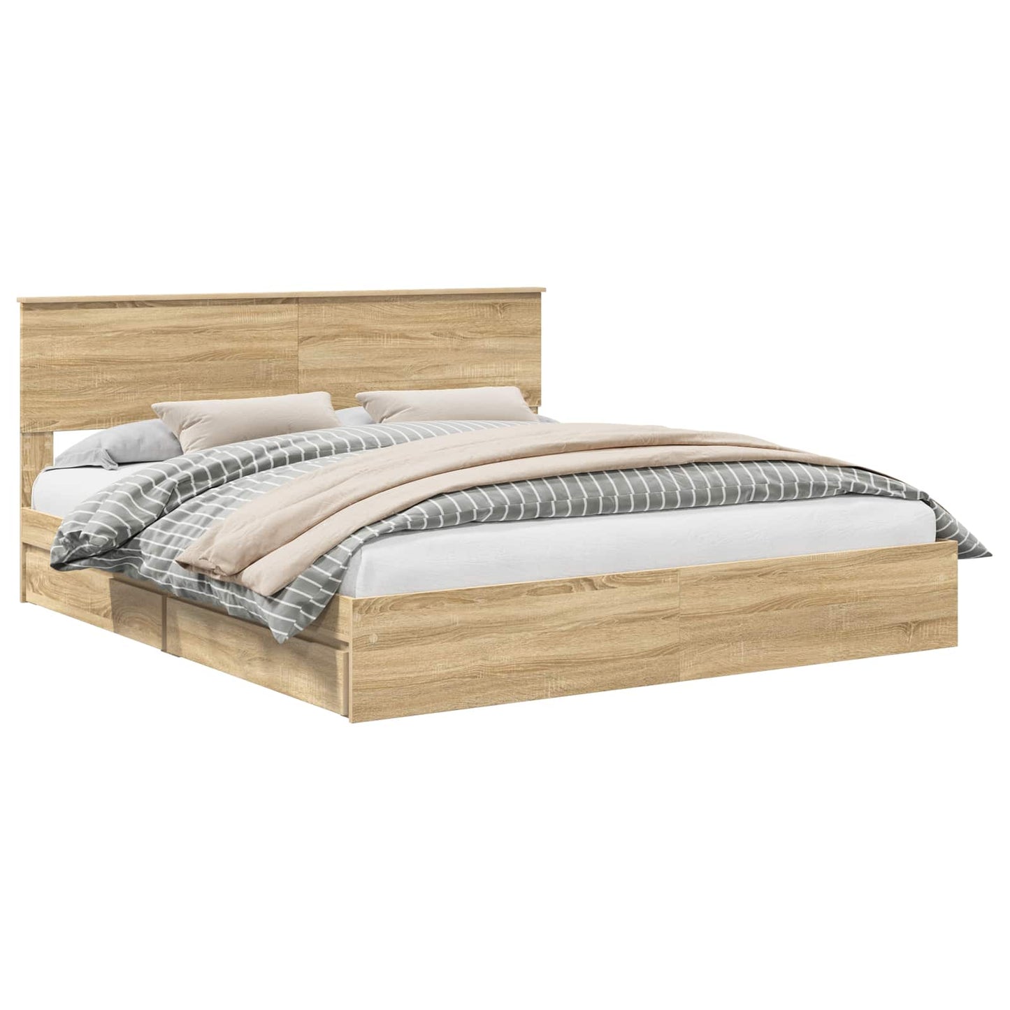 vidaXL Κρεβάτι Αποθήκης Δρύς Sonoma 180 x 200 cm Επεξεργασμένο ξύλο