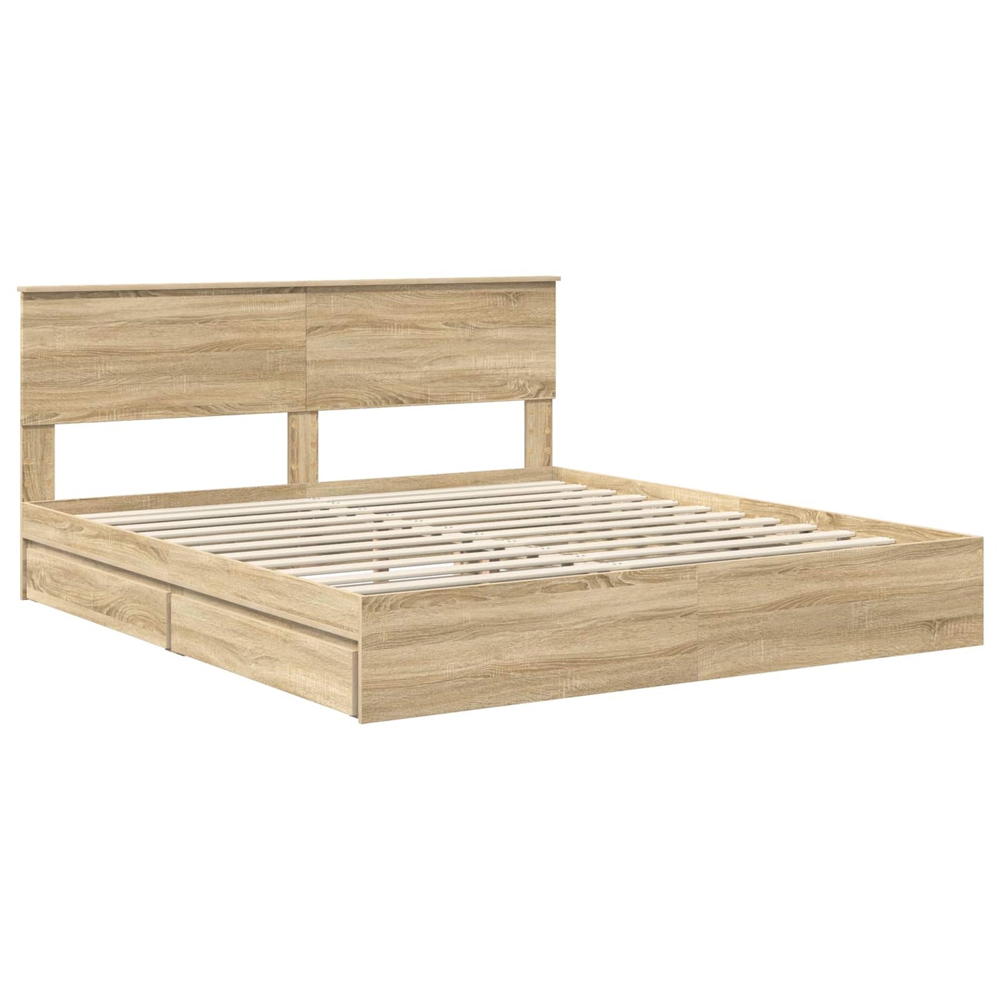vidaXL Κρεβάτι Αποθήκης Δρύς Sonoma 180 x 200 cm Επεξεργασμένο ξύλο