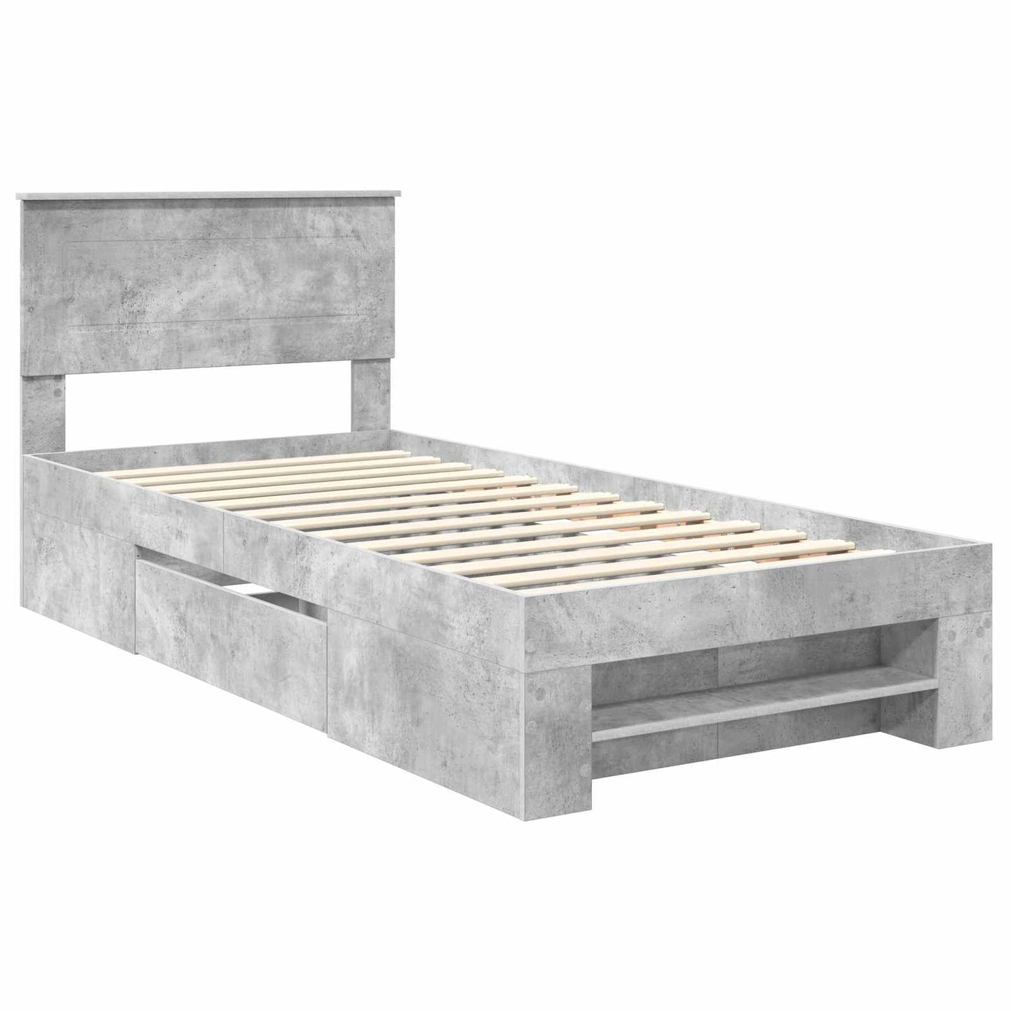 vidaXL Σκελετός Κρεβατιού Σκυρόδεμα Γκρι 75 x 190 cm