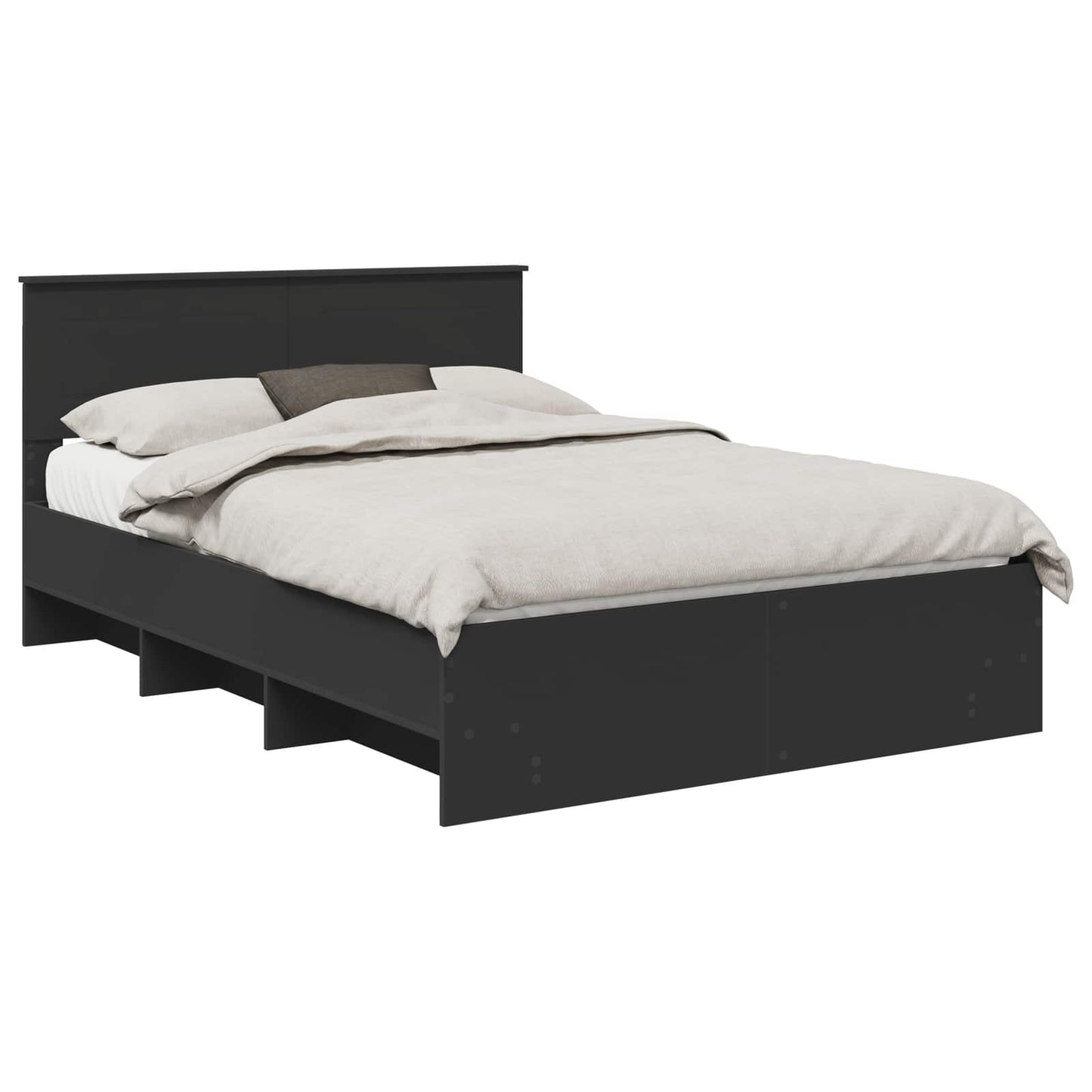 vidaXL Σκελετός Κρεβατιού Μαύρο 140 x 200 cm Επεξεργασμένο Ξύλο