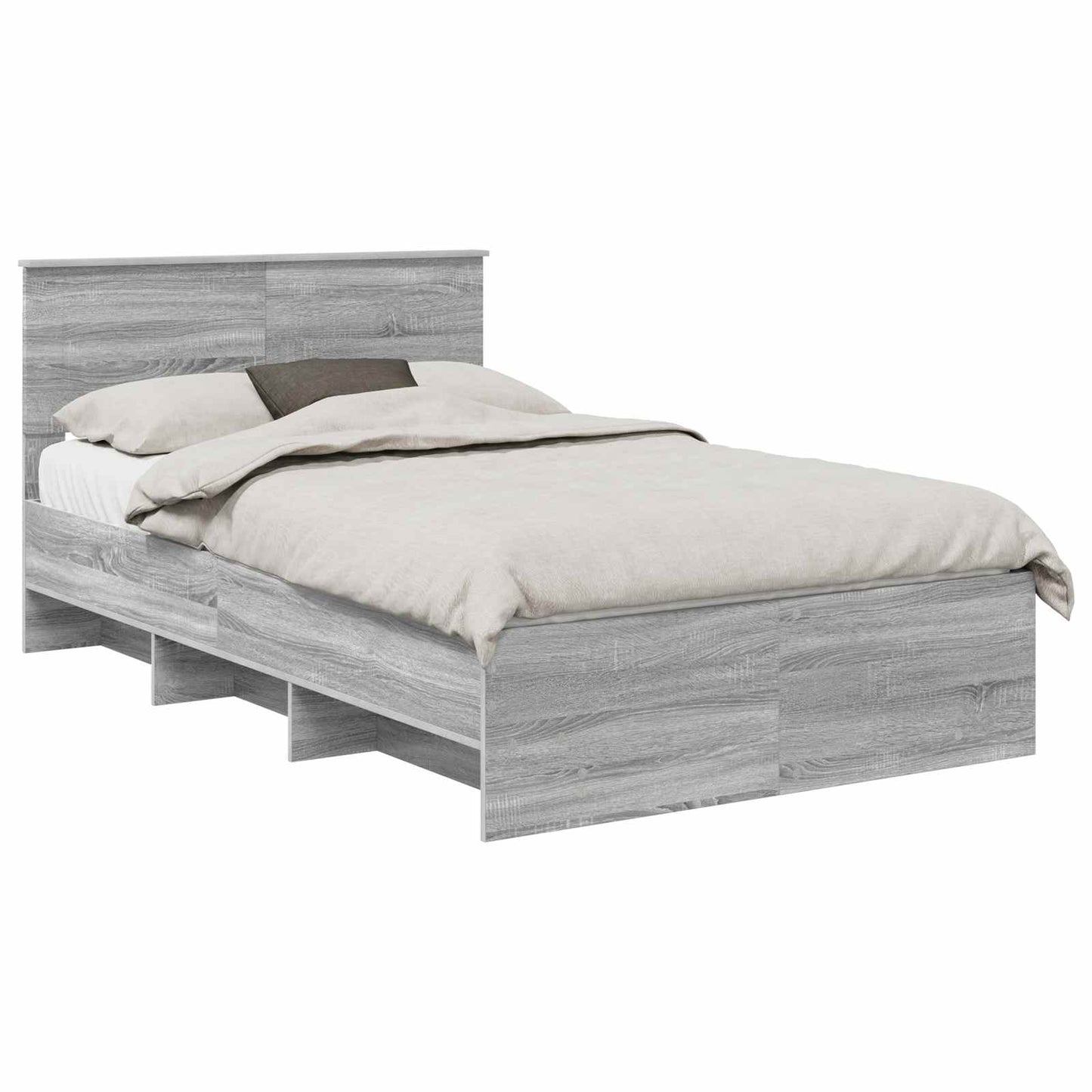 vidaXL Σκελετός Κρεβατιού Γκρι Sonoma 135 x 190 cm Επεξεργασμένο Ξύλο