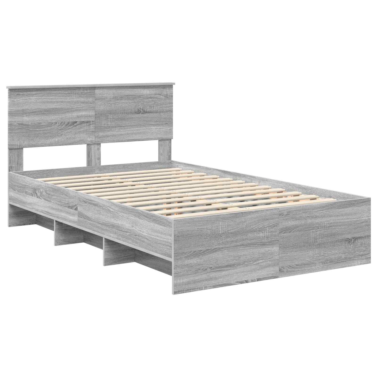 vidaXL Σκελετός Κρεβατιού Γκρι Sonoma 135 x 190 cm Επεξεργασμένο Ξύλο