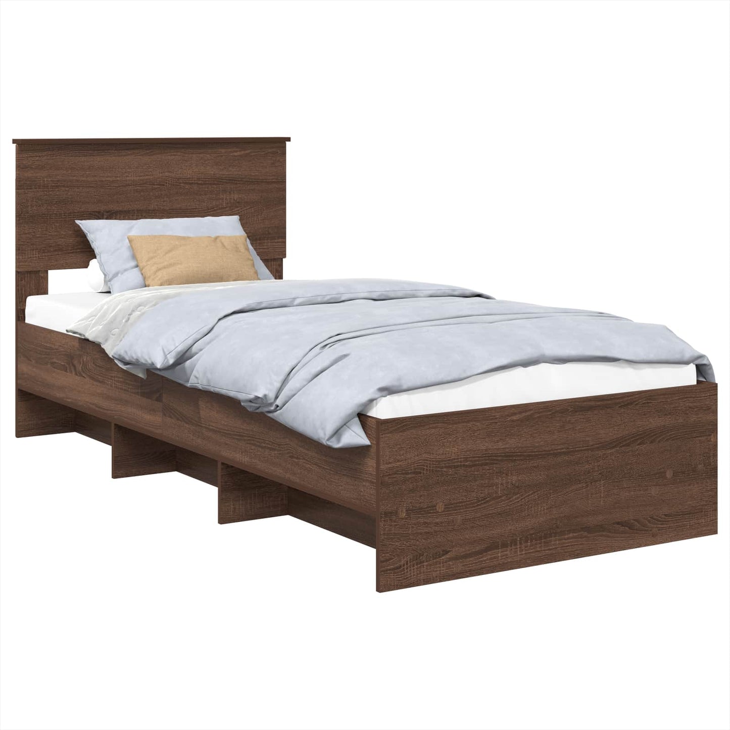 vidaXL Σκελετός Κρεβατιού Καφέ Ξύλο Δρυός 75 x 190 cm