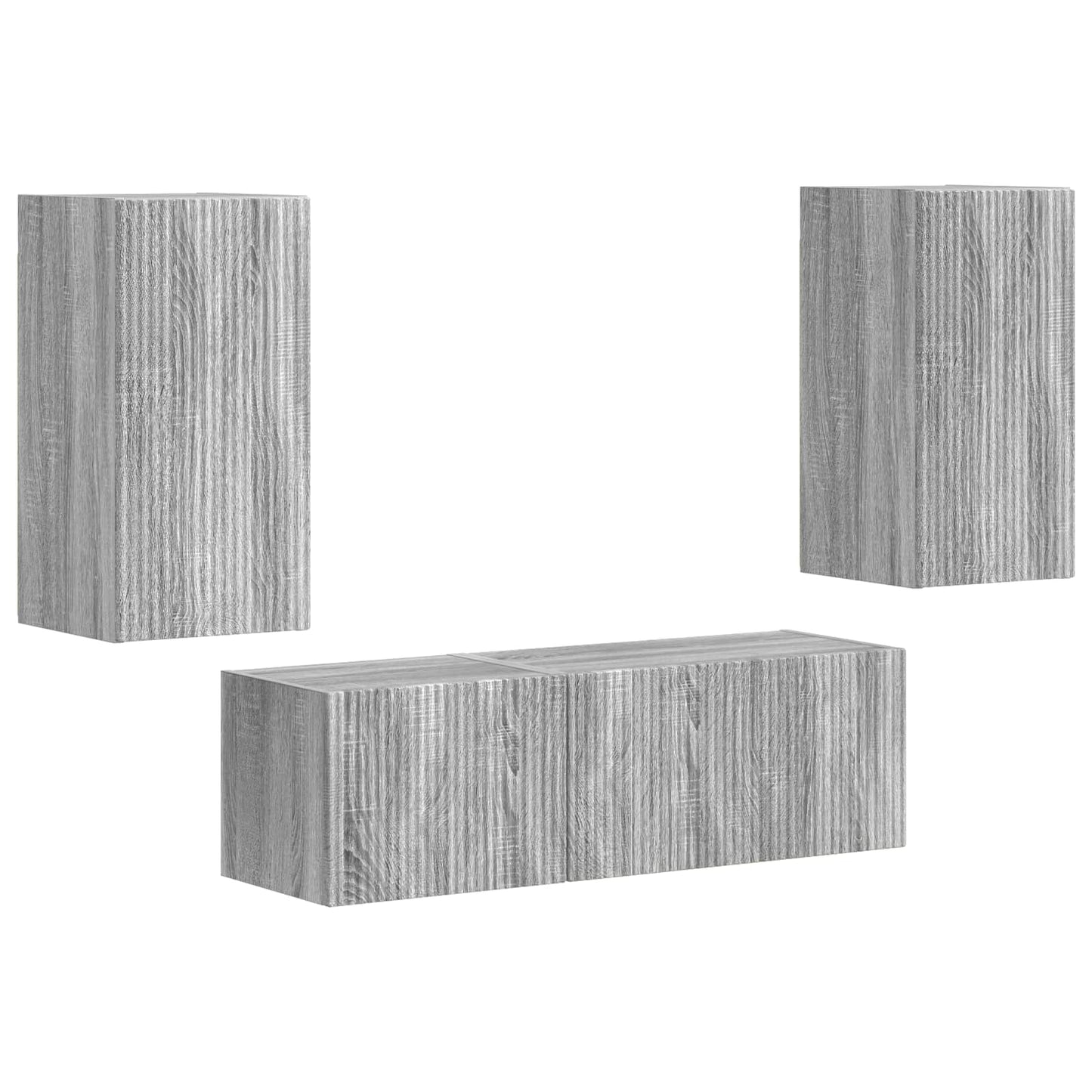 vidaXL Σετ τοίχου για τηλεόραση 4 τμχ. 30 x 31 x 60 εκ Γκρι Sonoma