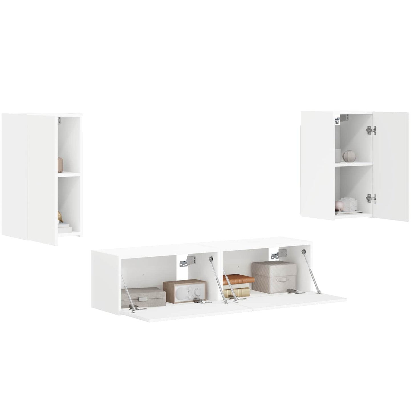 vidaXL Σετ επίπλου τηλεόρασης 4 pcs Λευκό Επεξεργασμένο ξύλο