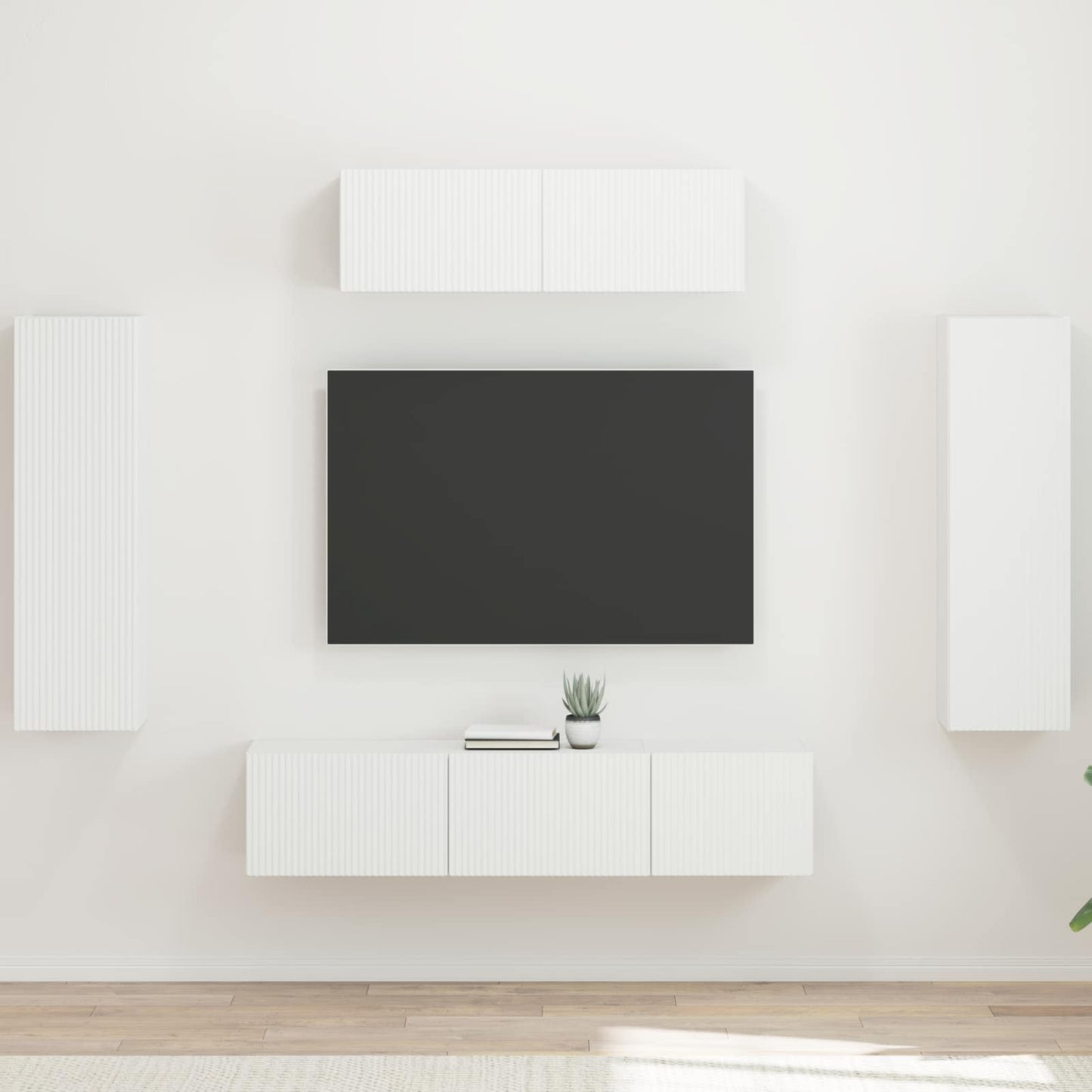 vidaXL Ντουλάπι TV 5 τμχ. Λευκό