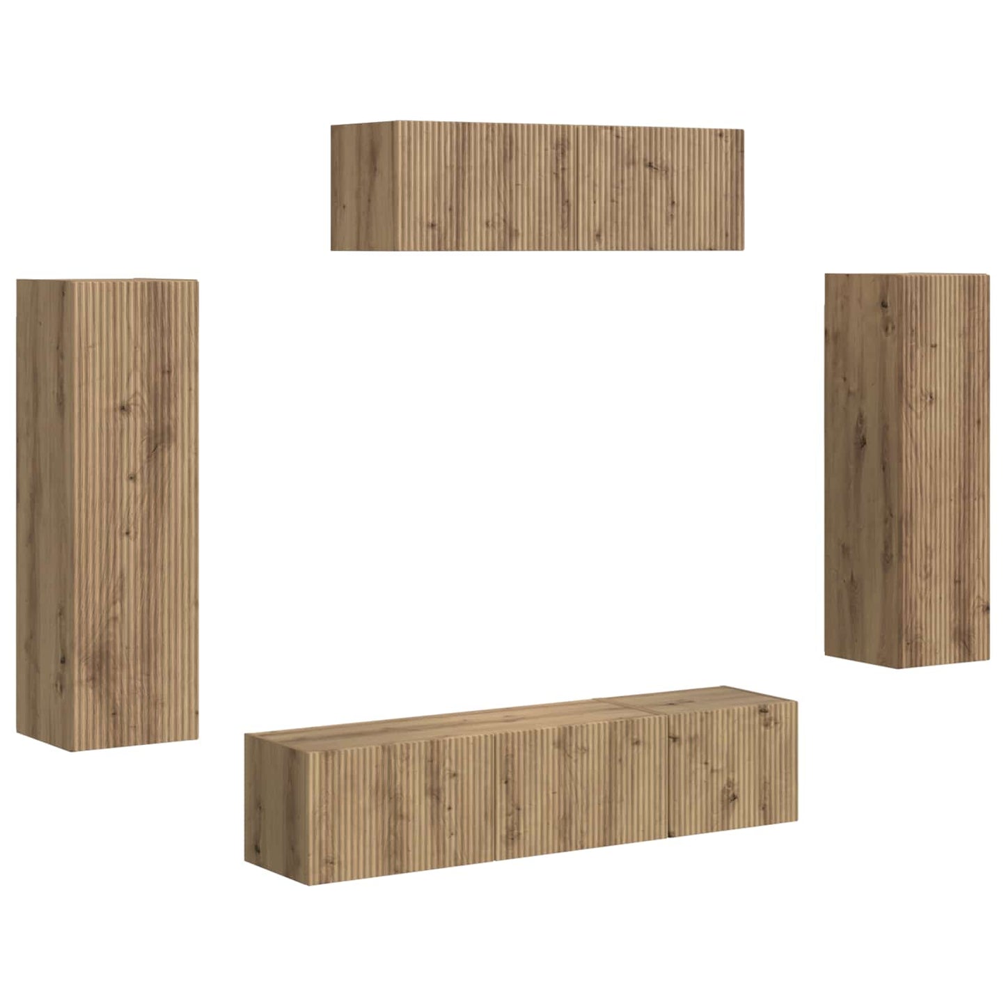 vidaXL Ντουλάπι TV 5 τμχ. Artisan Oak