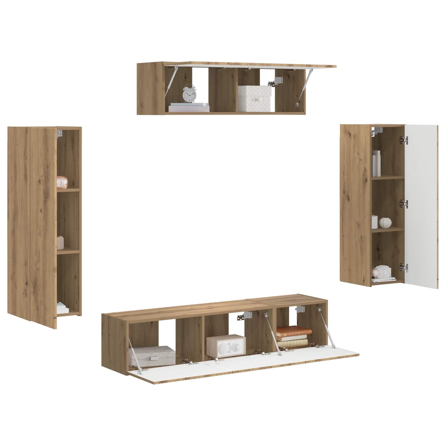 vidaXL Ντουλάπι TV 5 τμχ. Artisan Oak