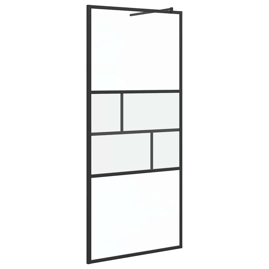 vidaXL Τοίχος Ντους Walk-in Μαύρο 87 x 195 x 0,5 cm