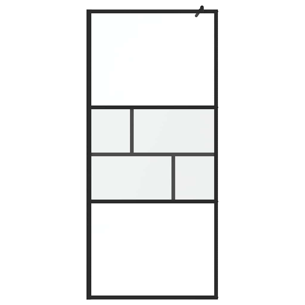 vidaXL Τοίχος Ντους Walk-in Μαύρο 87 x 195 x 0,5 cm