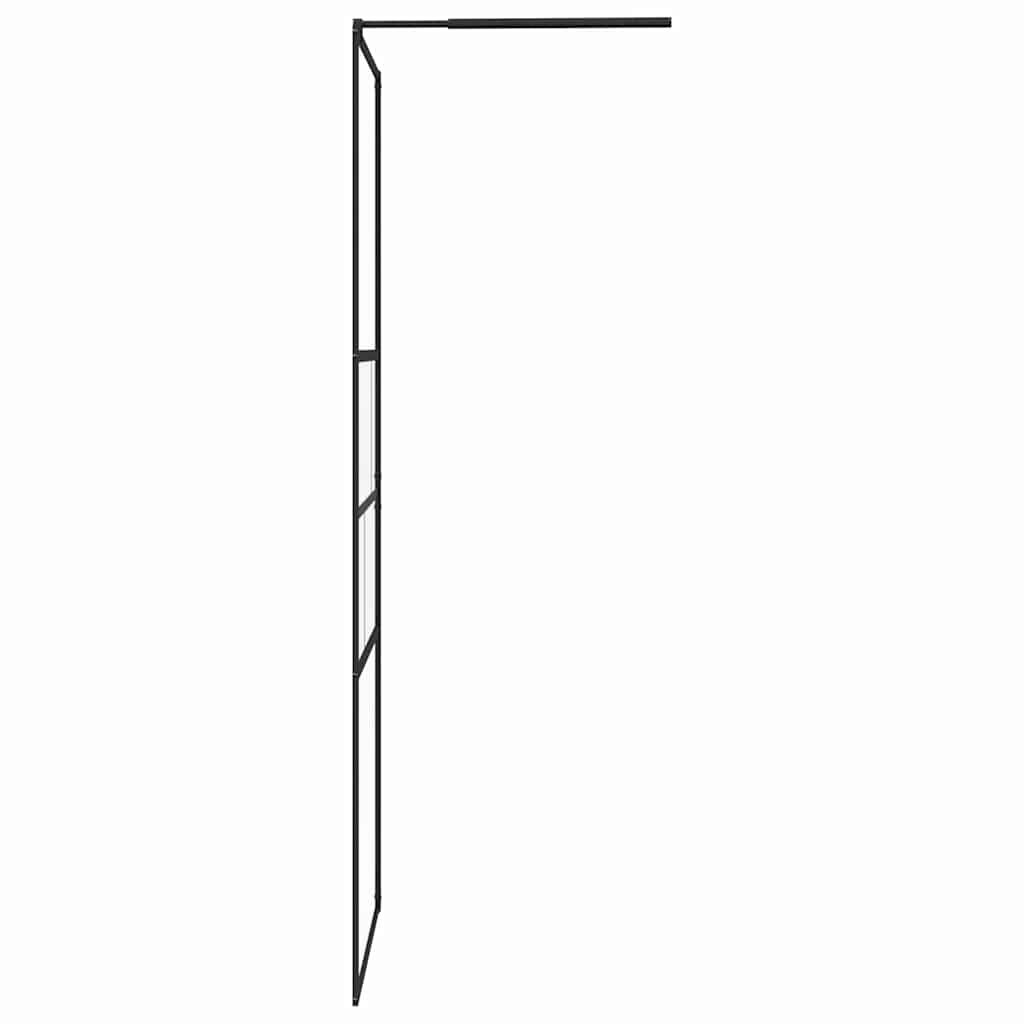 vidaXL Τοίχος Ντους Walk-in Μαύρο 87 x 195 x 0,5 cm