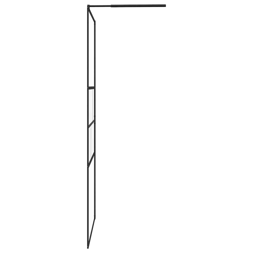 vidaXL Τοίχος Ντους Walk-in Μαύρο 112,5 x 195 x 0,5 cm
