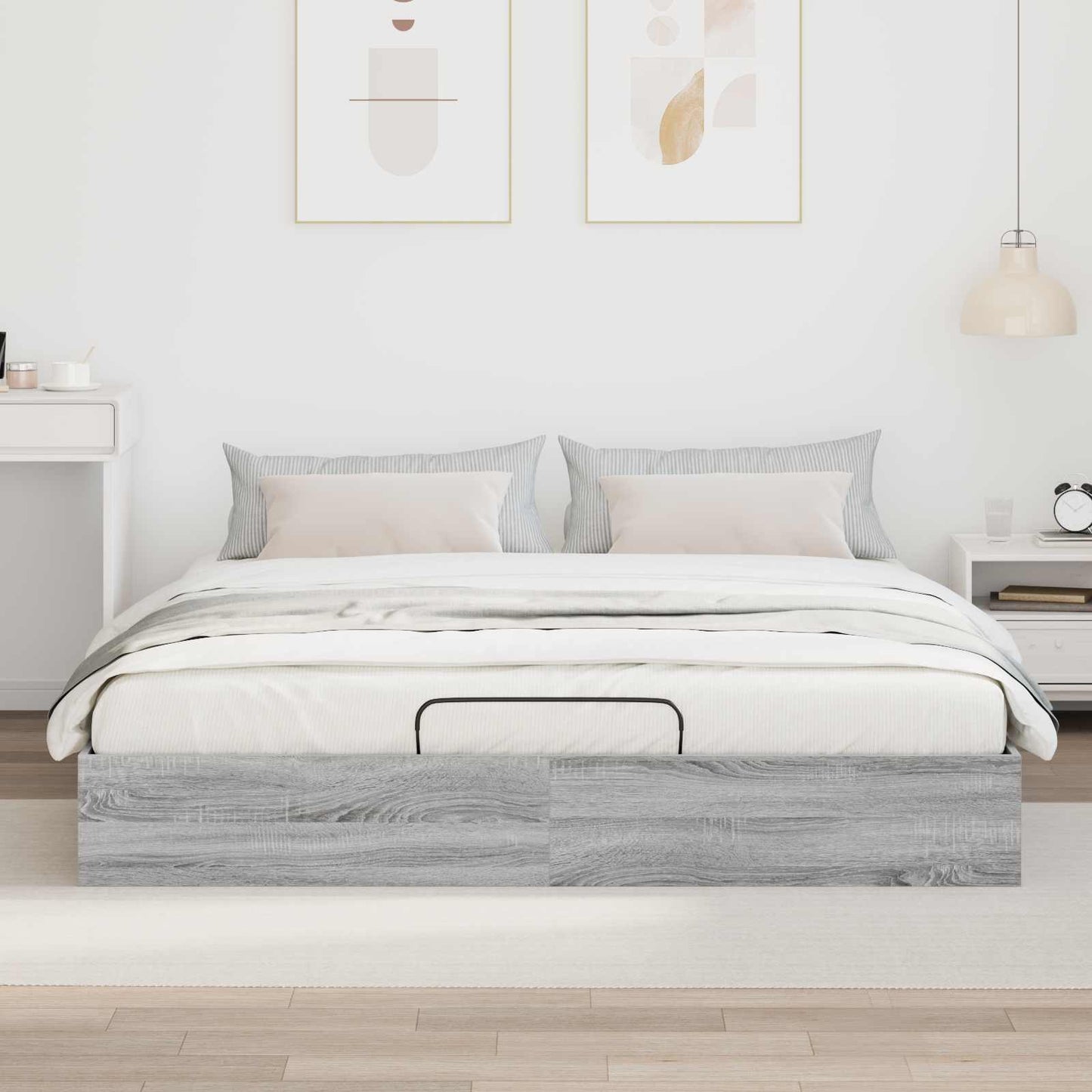 vidaXL Κρεβάτι Οθωμανικού Τύπου Γκρι Sonoma 180 x 200 cm
