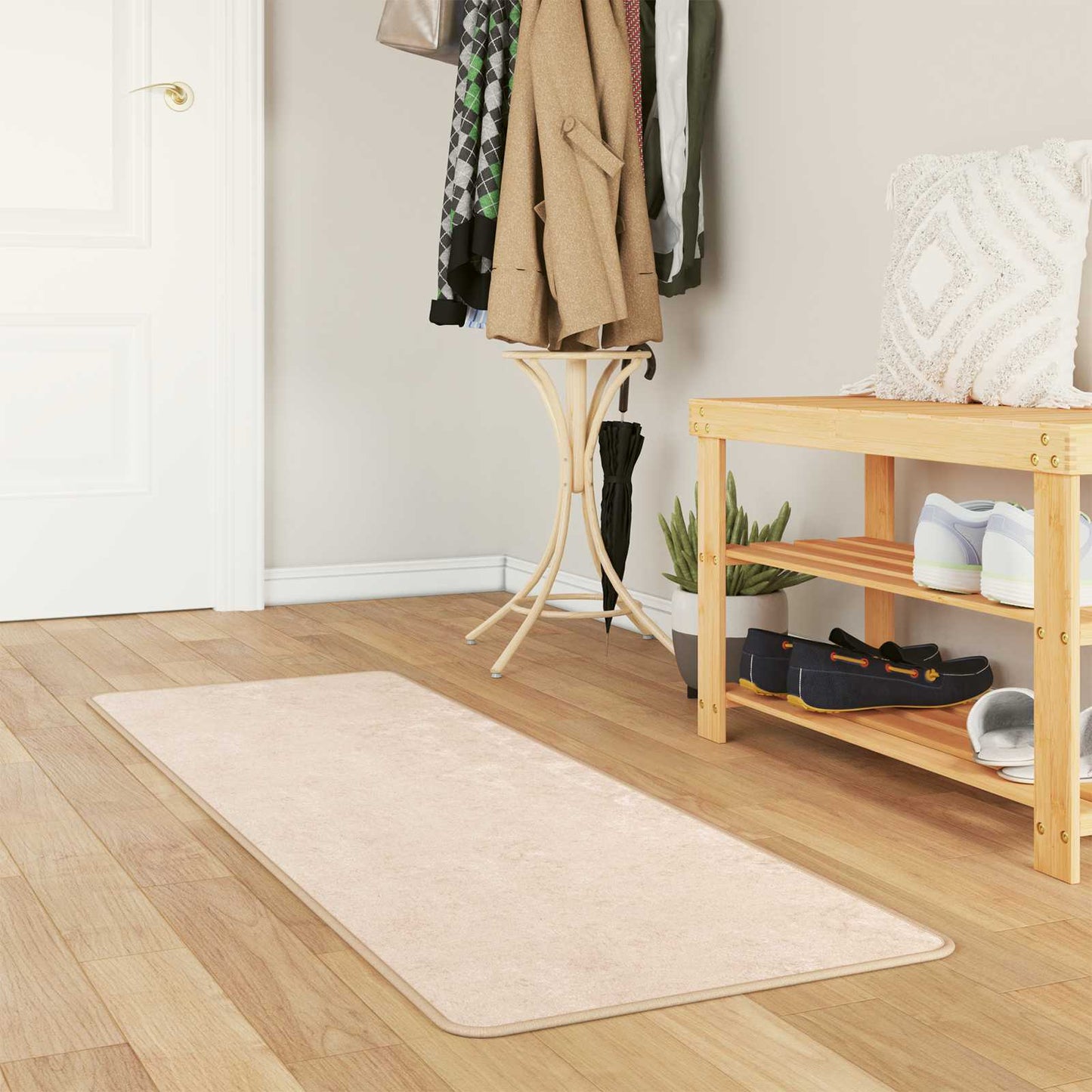 vidaXL Χαλί Runner MARSA Κρεμ 50 x 100 cm Πολυέστερ και PVC