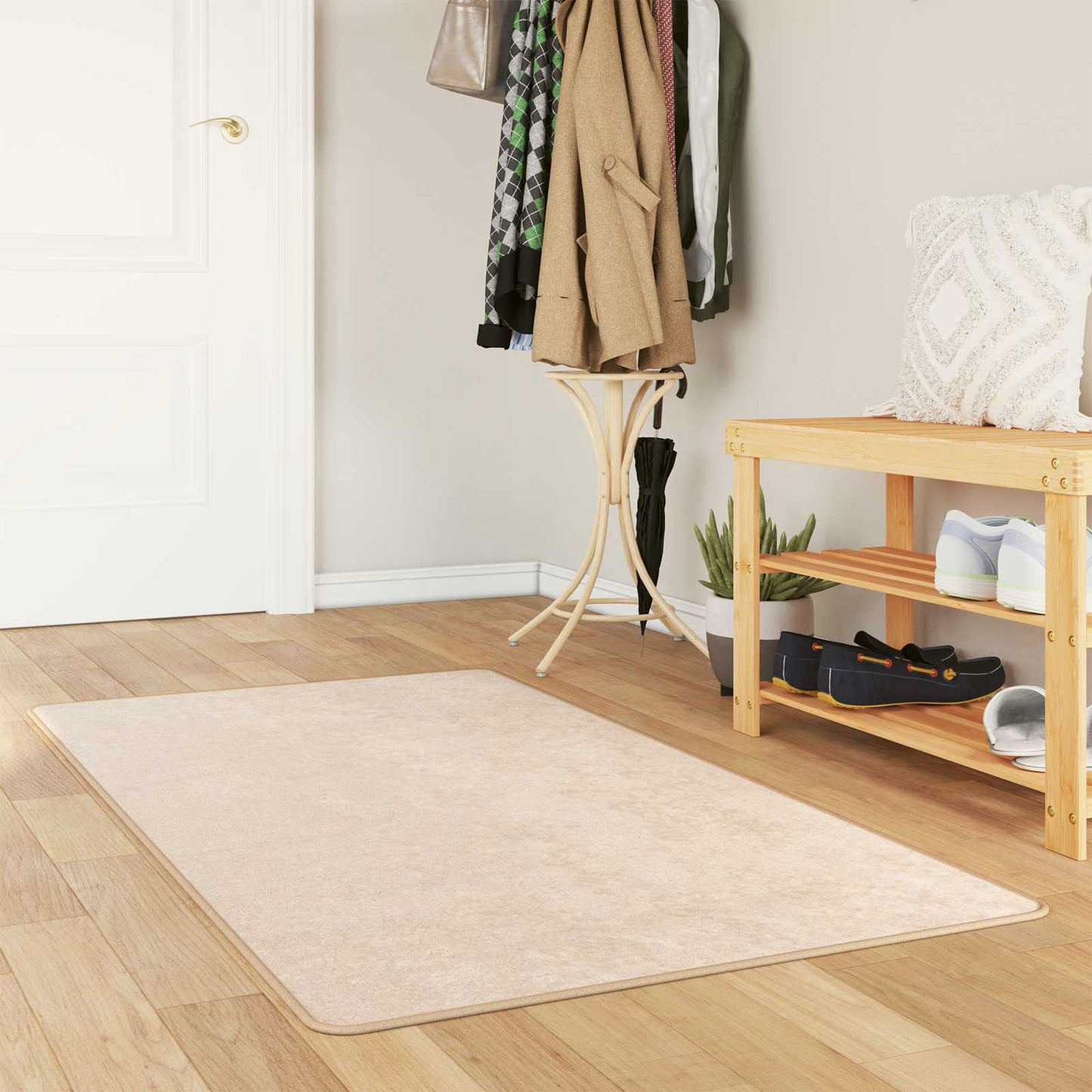 vidaXL Χαλί Runner MARSA Κρεμ 100 x 200 cm Πολυέστερ και PVC